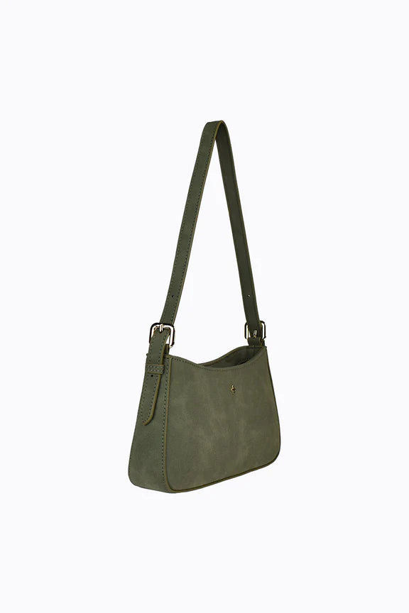 Peta + Jain Lilu Shoulder Bag - Khaki Faux Suede/Gold
