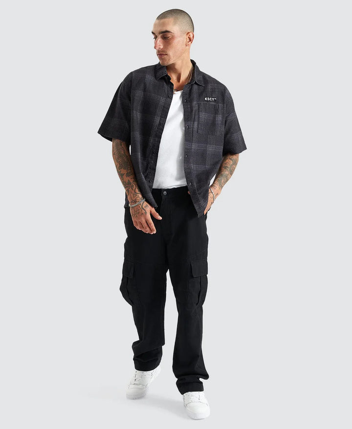 Kiss Chacey Elysian Short Sleeve Shirt - Black/Charcoal