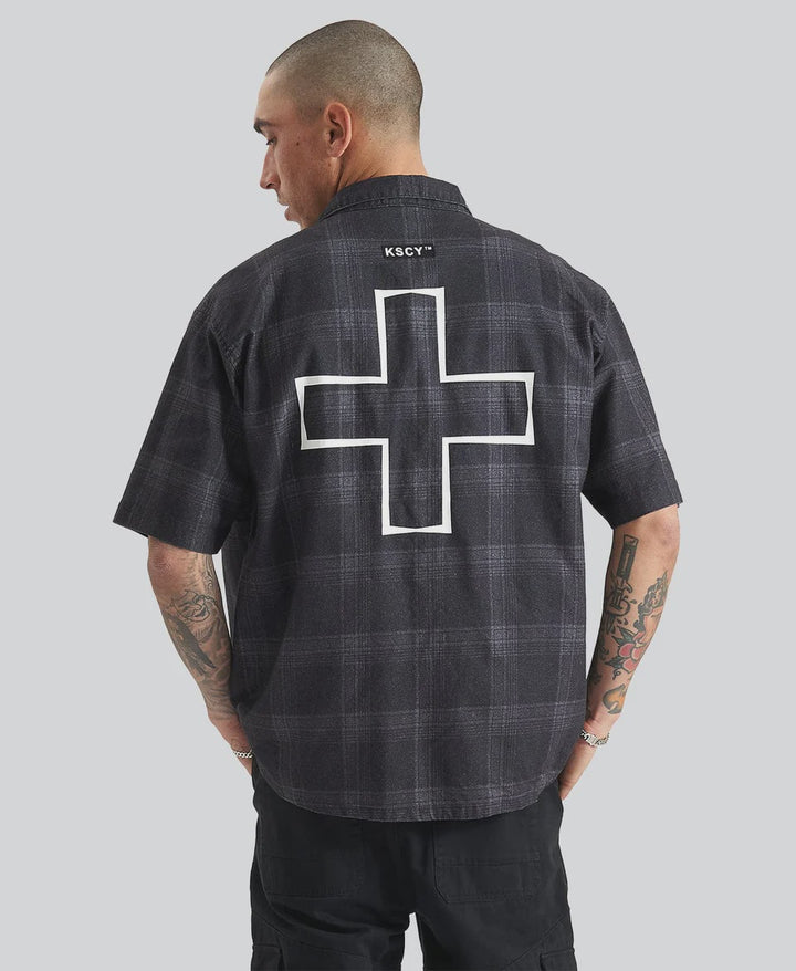 Kiss Chacey Elysian Short Sleeve Shirt - Black/Charcoal