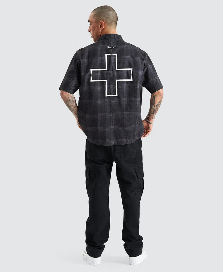 Kiss Chacey Elysian Short Sleeve Shirt - Black/Charcoal