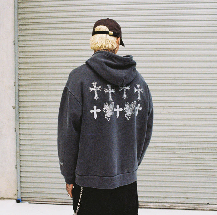 Kiss Chacey Last Frontier Heavy Relaxed Hood - Pigment Asphalt