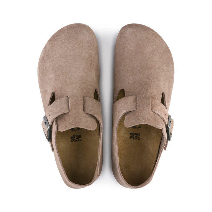 Birkenstock London Taupe Suede Leather Narrow