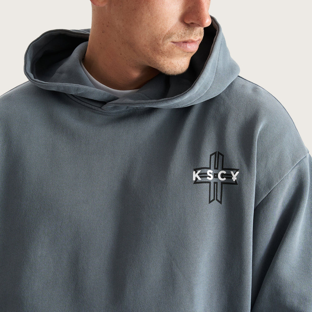 Kiss Chacey Lonepine Relaxed Hooded Sweater - Pigment Stormy Weather