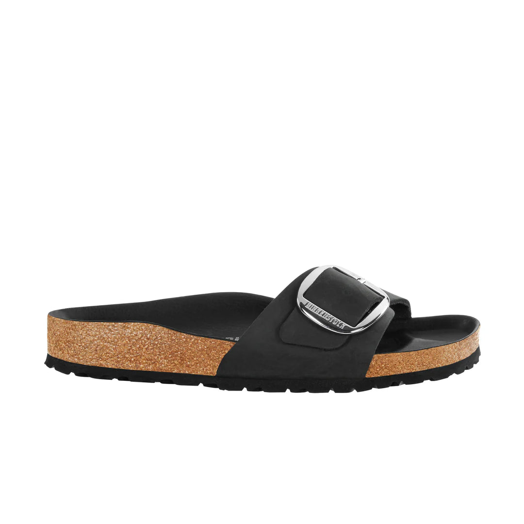 Birkenstock Madrid Big Buckle Black Oiled Leather Narrow