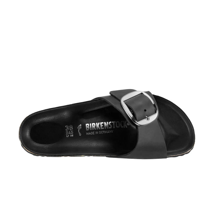 Birkenstock Madrid Big Buckle Black Oiled Leather Narrow