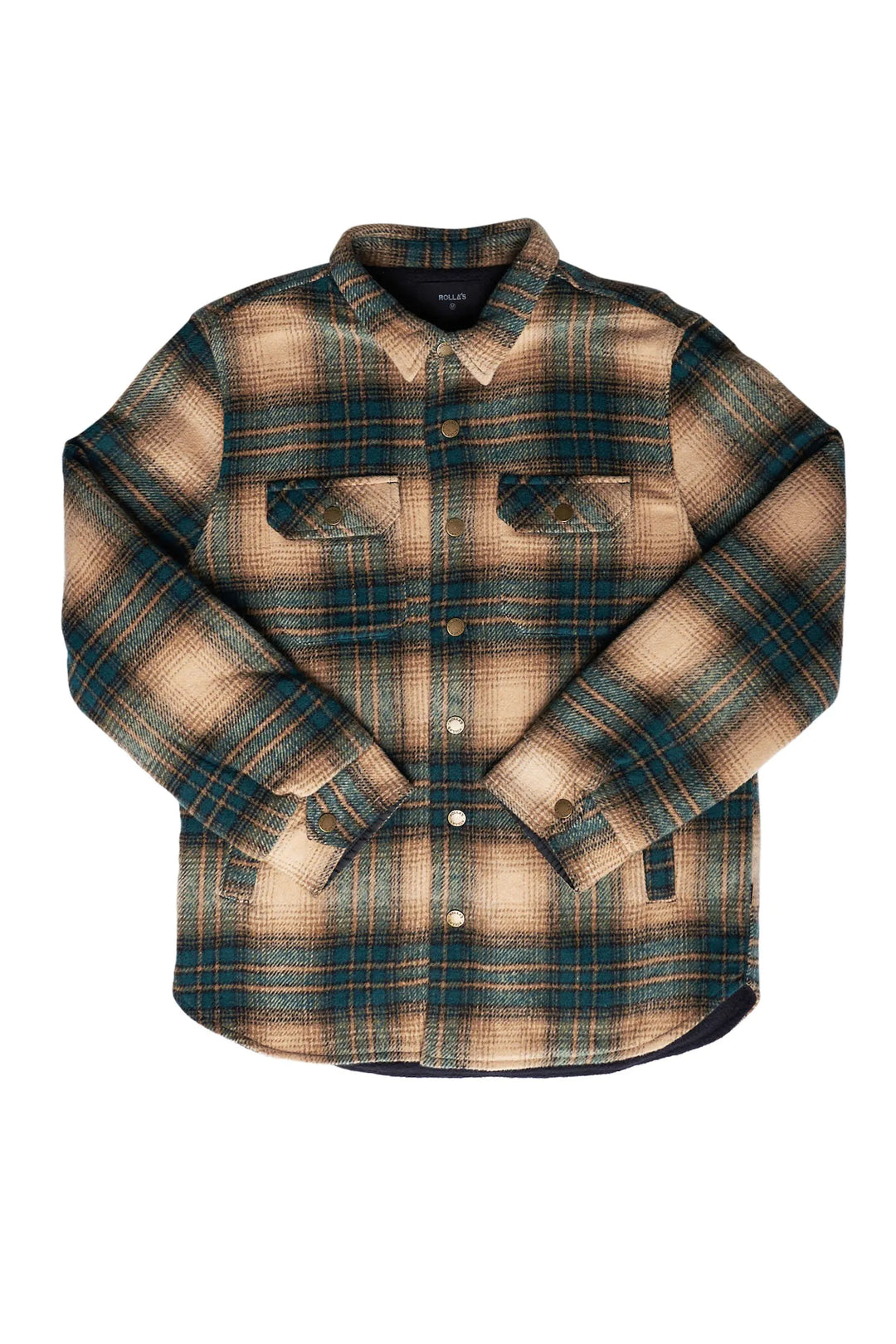 Rollas Men At Work Check Shacket - Green Check