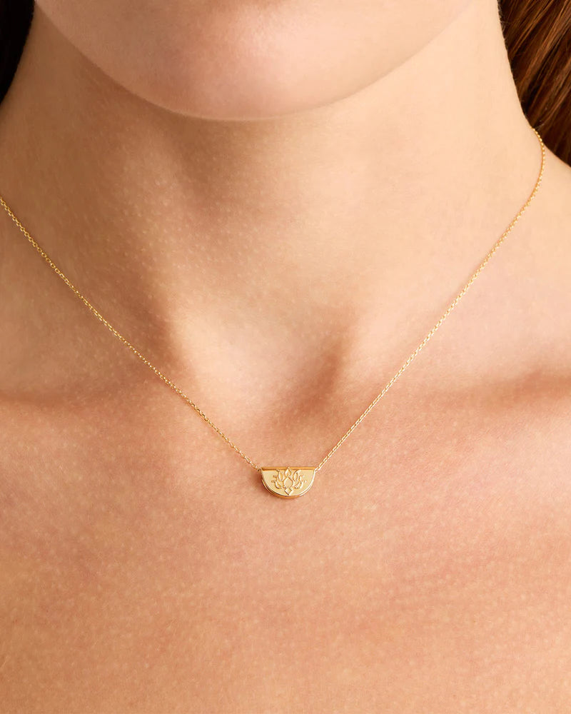 By Charlotte Mini Lotus Necklace - 14k Solid Gold
