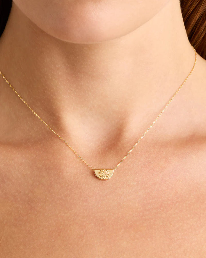 By Charlotte Mini Lotus Necklace - 14k Solid Gold