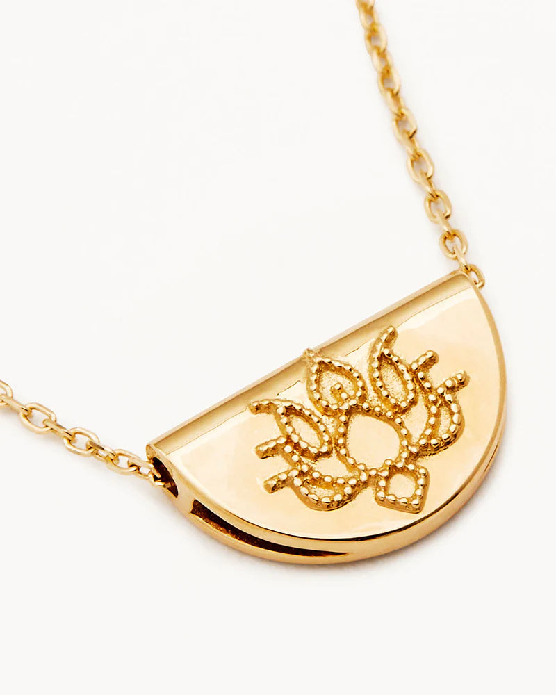 By Charlotte Mini Lotus Necklace - 14k Solid Gold