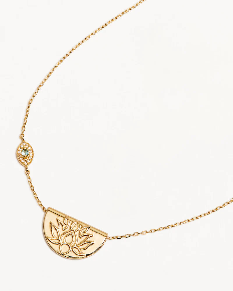 By Charlotte Eye Of Peace Lotus Necklace - 18k Gold Vermeil”