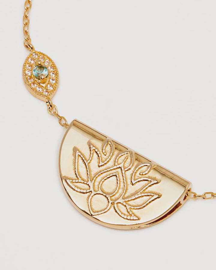 By Charlotte Eye Of Peace Lotus Necklace - 18k Gold Vermeil”