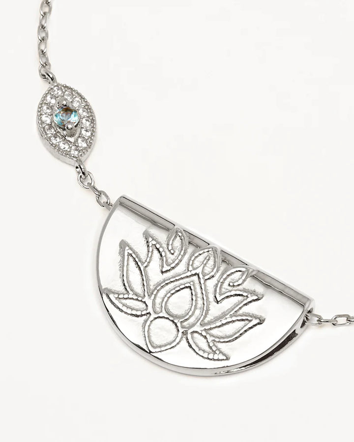 By Charlotte Eye Of Peace Lotus Necklace - Sterling Silver