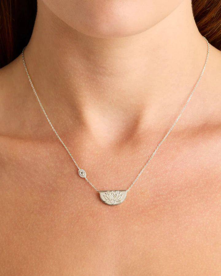By Charlotte Eye Of Peace Lotus Necklace - Sterling Silver