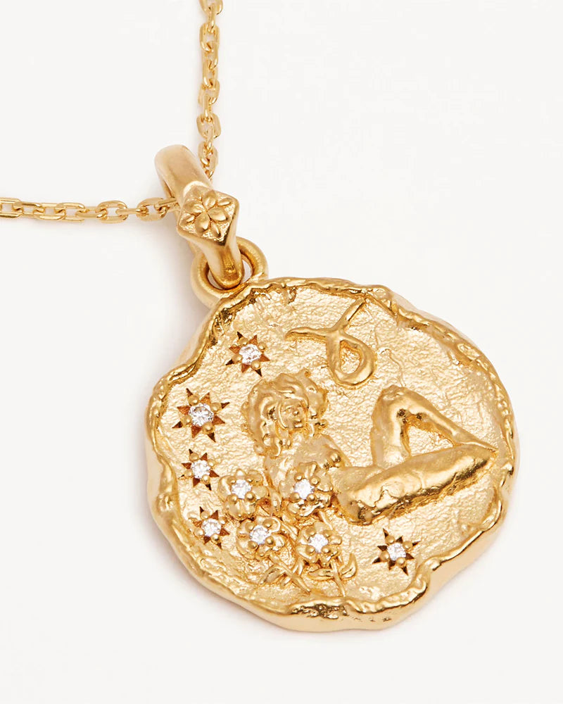 By Charlotte She Is Zodiac Necklace - Taurus - 18k Gold Vermeil