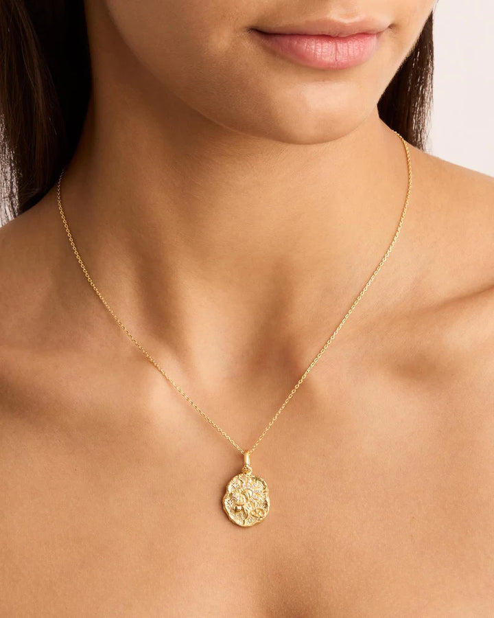 By Charlotte She Is Zodiac Necklace - Cancer - 18k Gold Vermeil