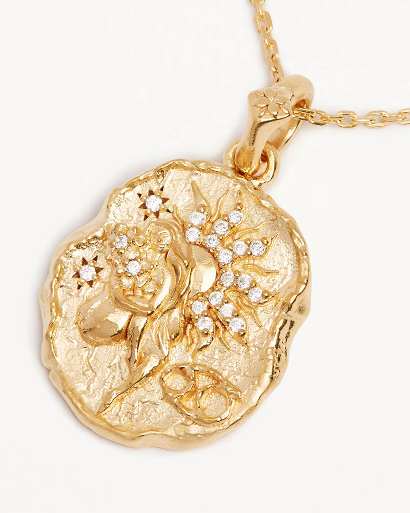 By Charlotte She Is Zodiac Necklace - Cancer - 18k Gold Vermeil