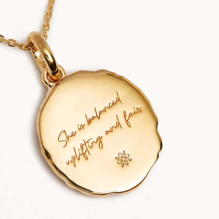 By Charlotte She Is Zodiac Necklace - Libra - 18k Gold Vermeil