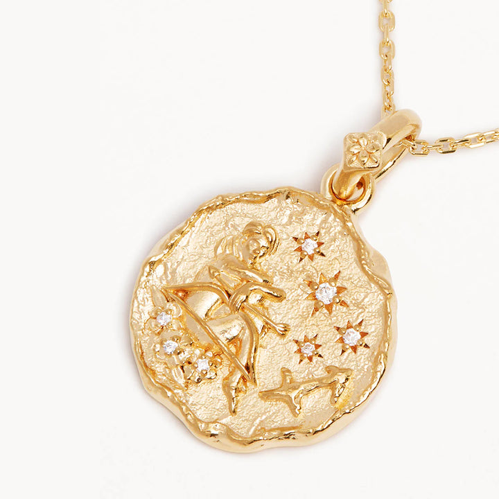 By Charlotte She Is Zodiac Necklace - Sagittarius - 18k Gold Vermeil