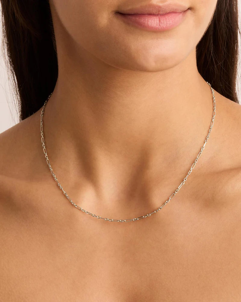 By Charlotte 19" Mixed Link Chain Necklace- Sterling Silver