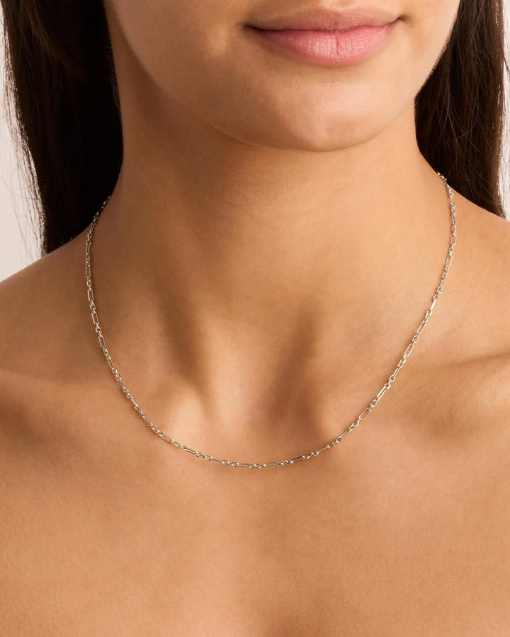By Charlotte 19" Mixed Link Chain Necklace- Sterling Silver