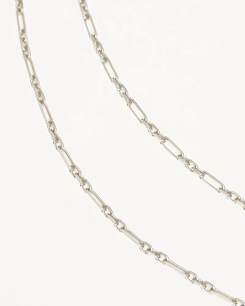 By Charlotte 19" Mixed Link Chain Necklace- Sterling Silver