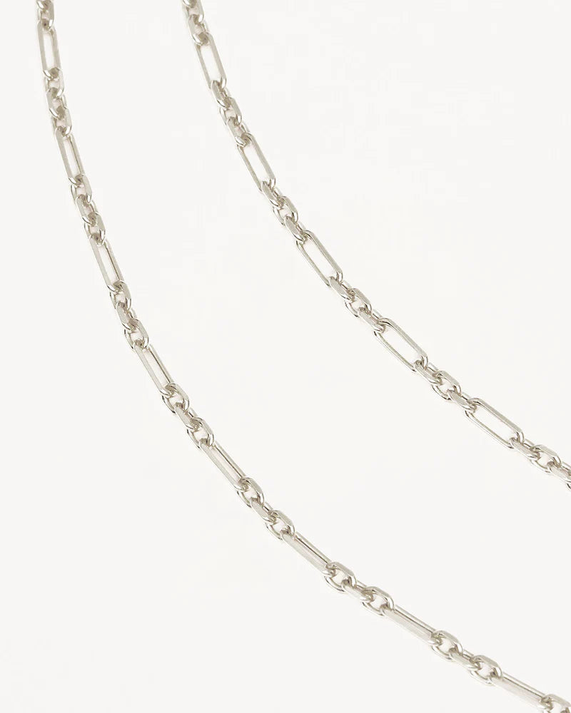 By Charlotte 19" Mixed Link Chain Necklace- Sterling Silver