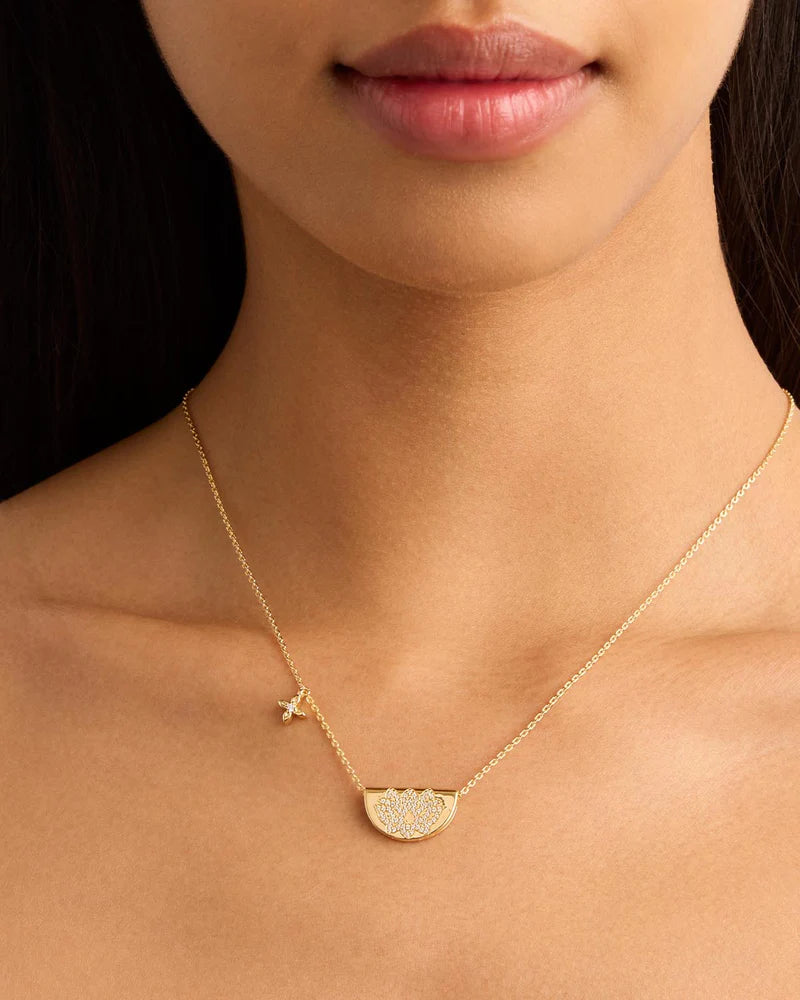 By Charlotte Live In Light Lotus Necklace- 18k Gold Vermeil