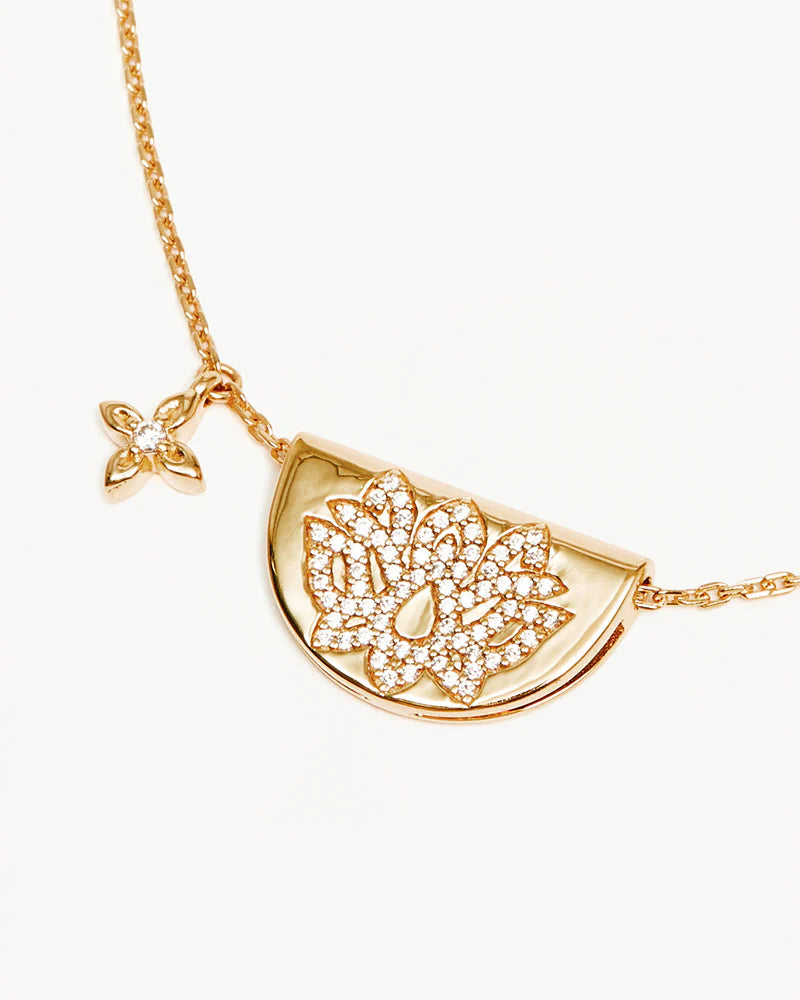 By Charlotte Live In Light Lotus Necklace- 18k Gold Vermeil