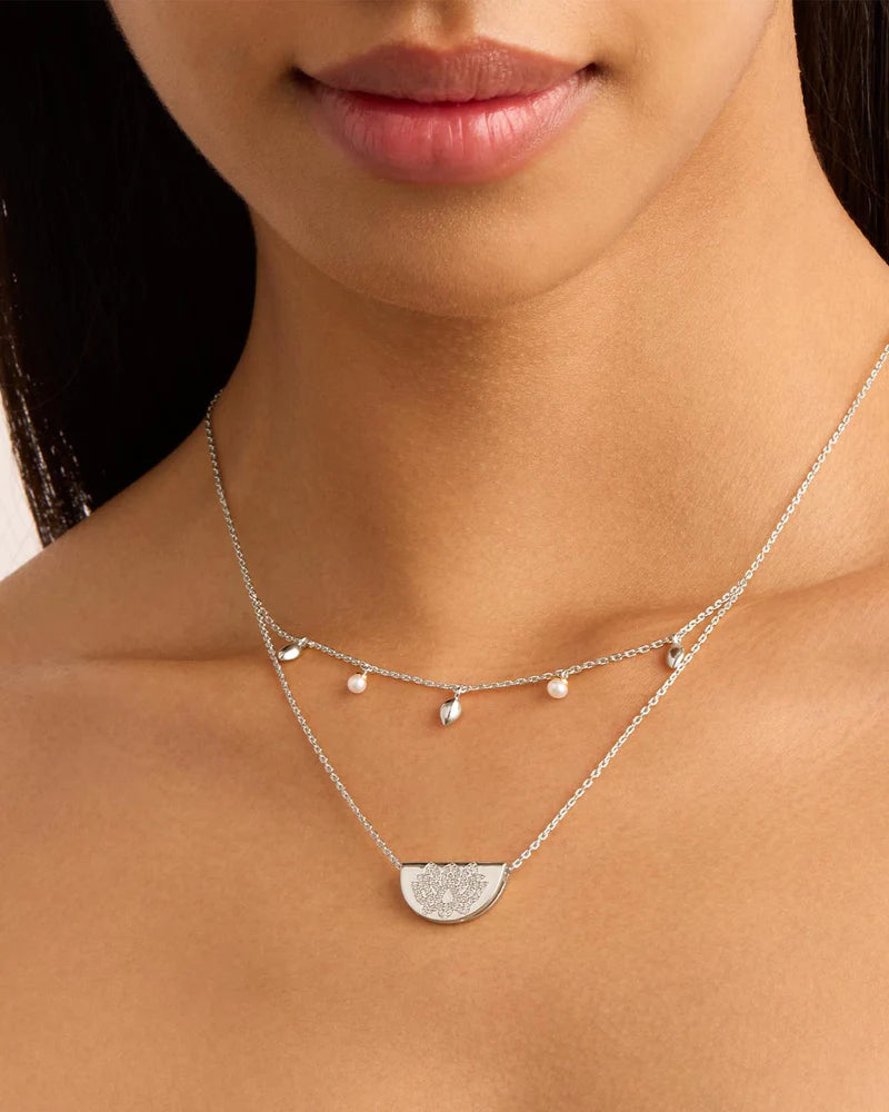 By Charlotte Live In Peace Lotus Necklace - Sterling Silver