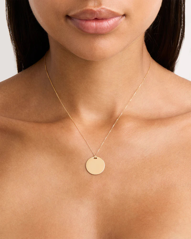 By Charlotte  Forever And Always Large Engravable Necklace - 18k Gold Vermeil