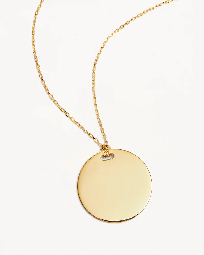 By Charlotte  Forever And Always Large Engravable Necklace - 18k Gold Vermeil