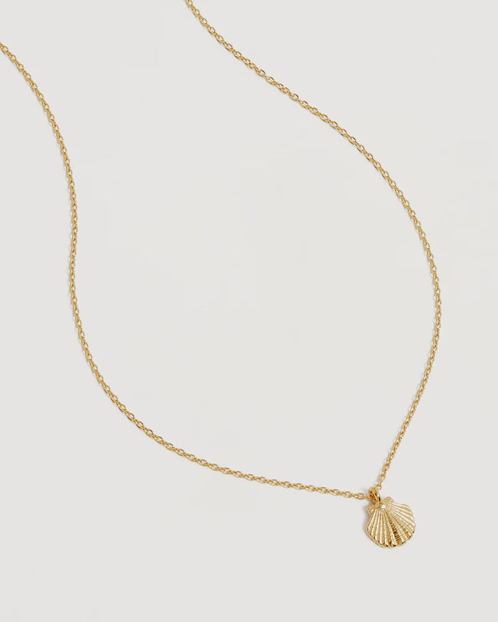 By Charlotte Gold By The Shore Shell Necklace - 18k Gold Vermeil