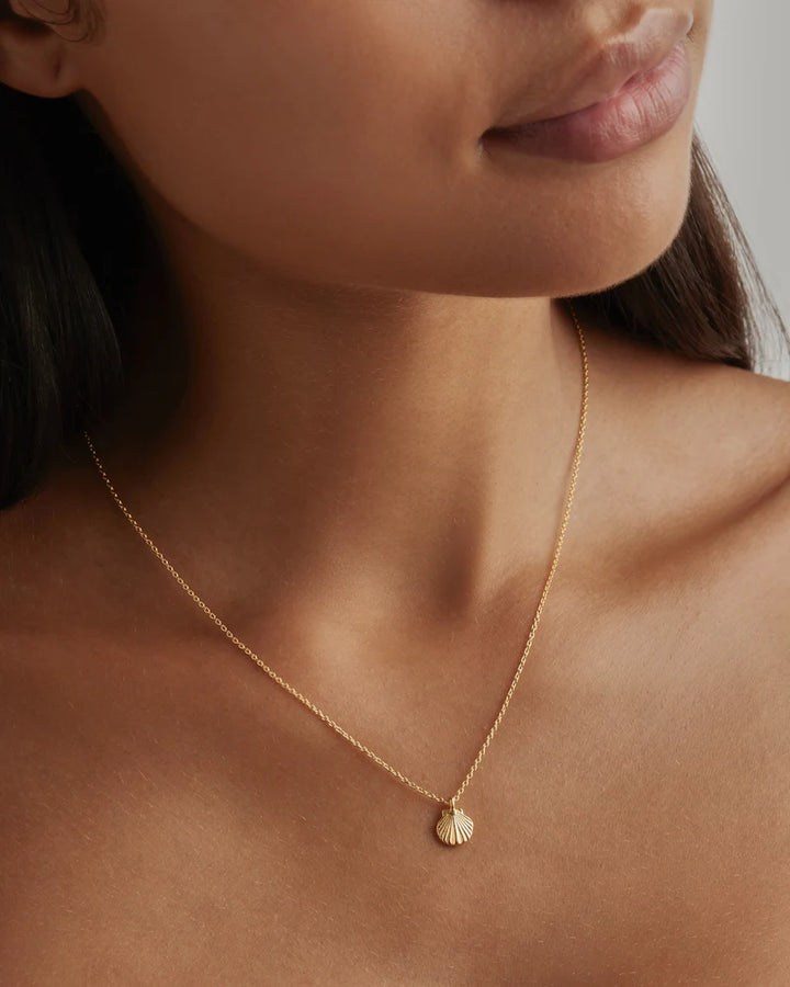 By Charlotte Gold By The Shore Shell Necklace - 18k Gold Vermeil