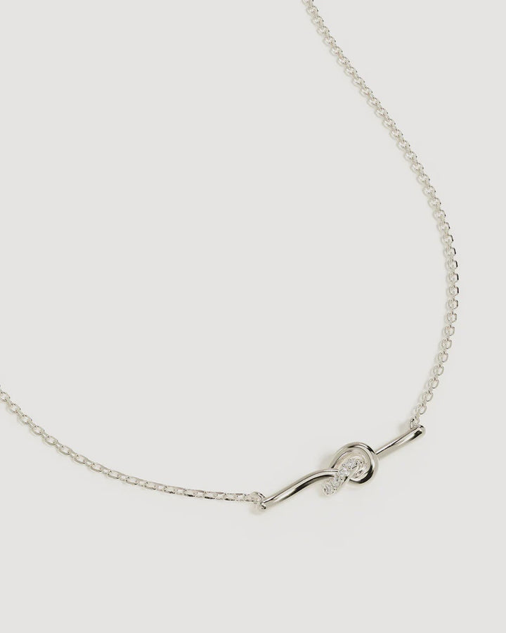 By Charlotte Love Knot Lab Grown Diamond Necklace - Sterling Silver