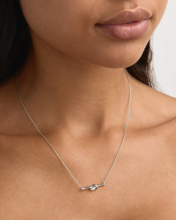 By Charlotte Love Knot Lab Grown Diamond Necklace - Sterling Silver