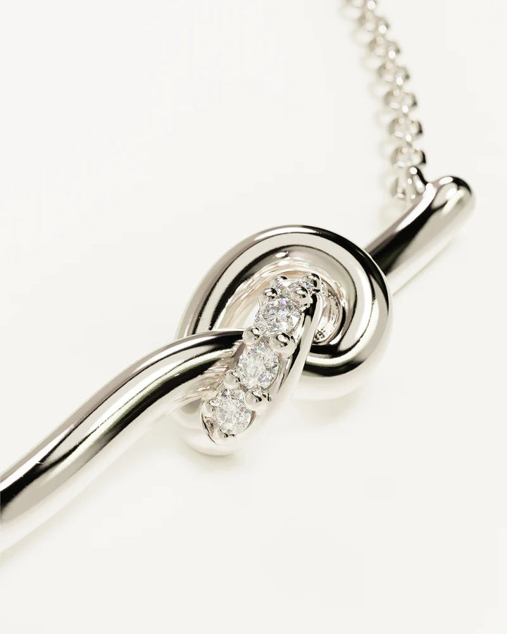 By Charlotte Love Knot Lab Grown Diamond Necklace - Sterling Silver