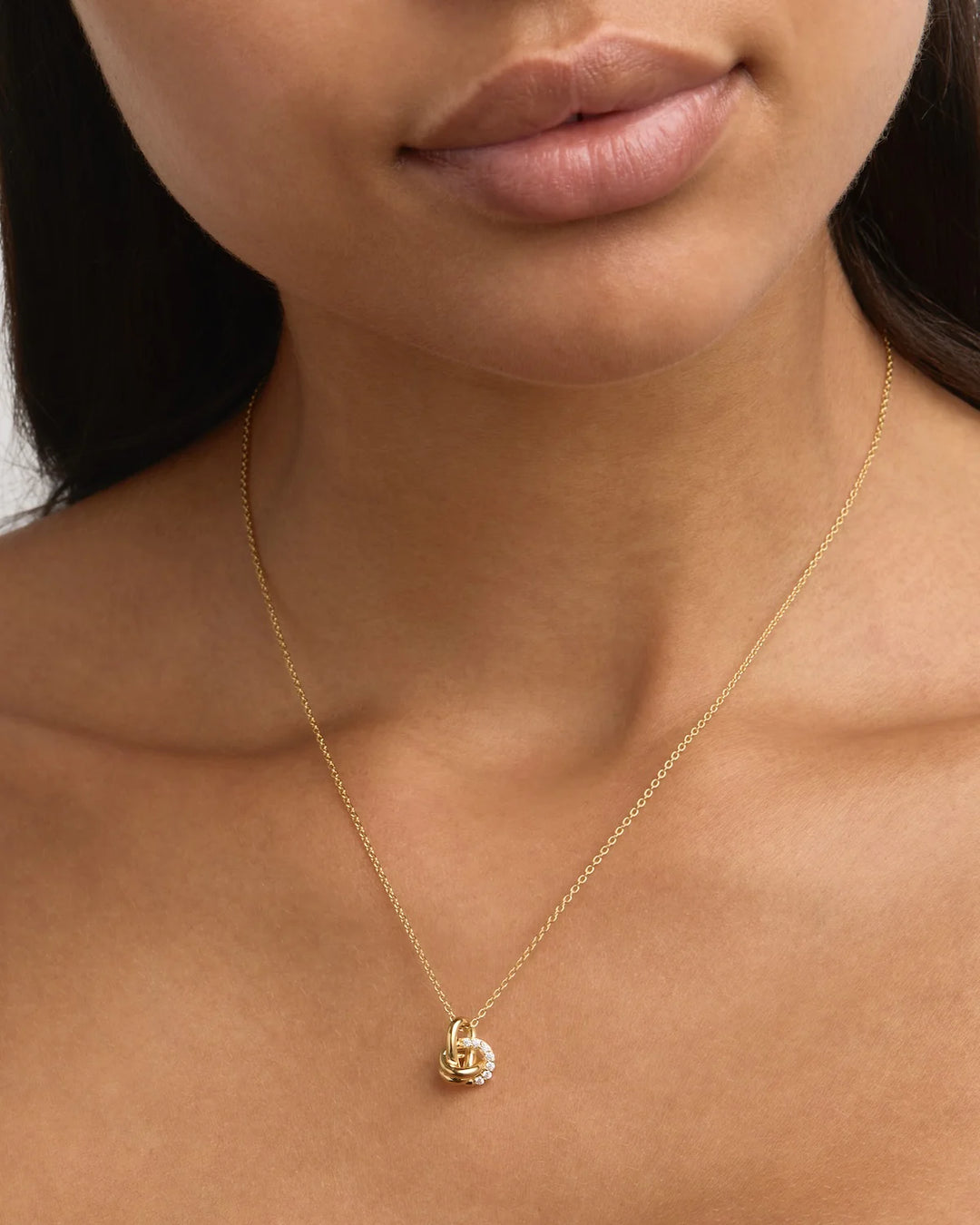 By Charlotte Endless Knot Lab Grown Diamond Necklace - 18k Gold Vermeil