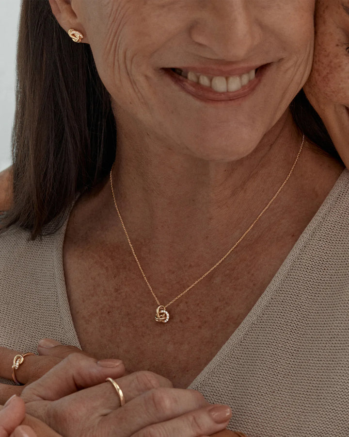 By Charlotte Endless Knot Lab Grown Diamond Necklace - 18k Gold Vermeil
