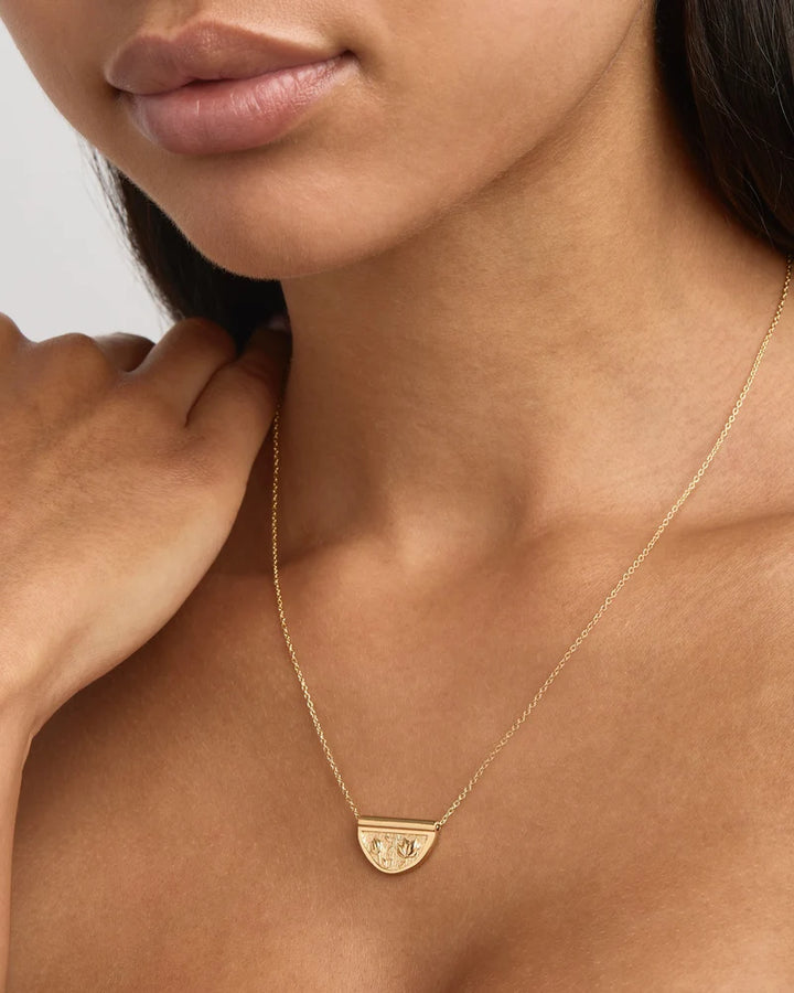 By Charlotte Blooming Together Lotus Necklace - 18k Gold Vermeil