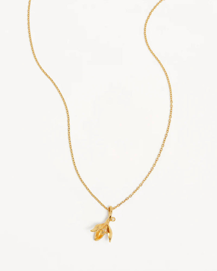 By Charlotte 18k Gold Vermeil Birth Flower Necklace - Snowdrop January