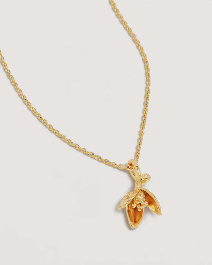 By Charlotte 18k Gold Vermeil Birth Flower Necklace - Snowdrop January