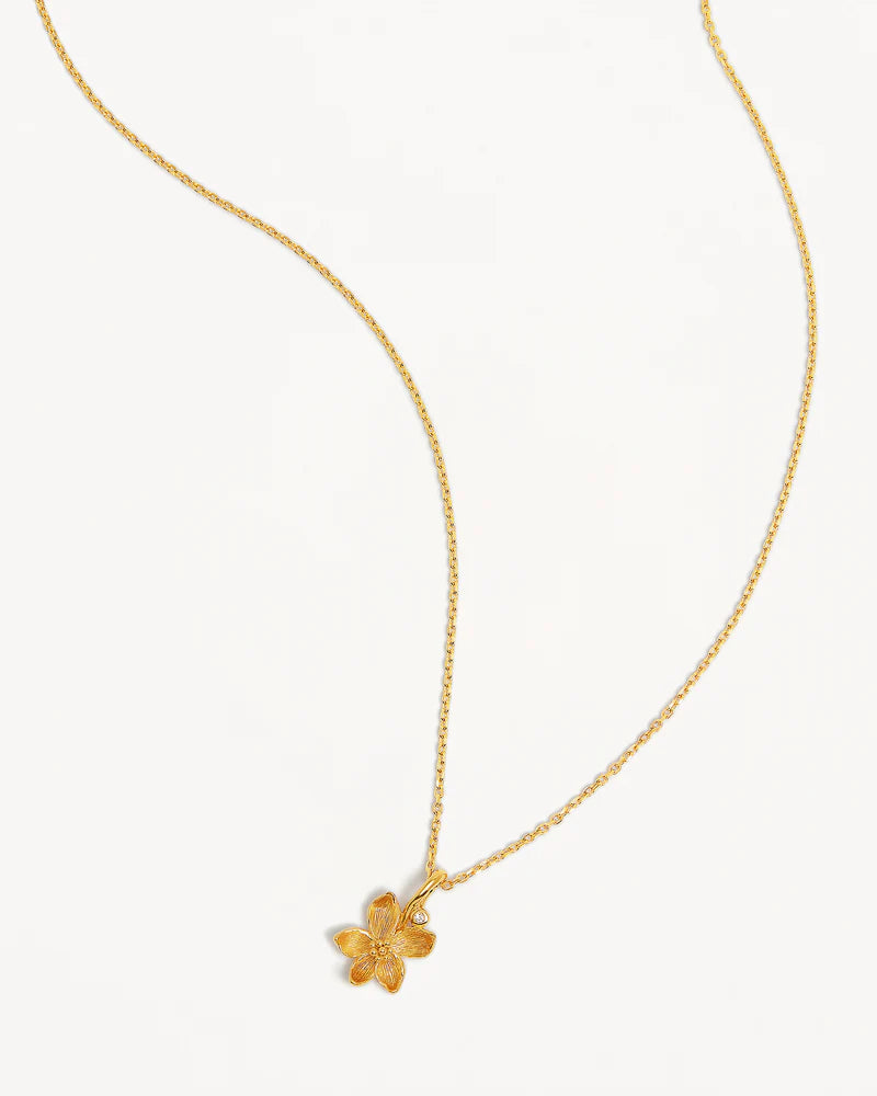 By Charlotte 18k Gold Vermeil Birth Flower Necklace - Violet February