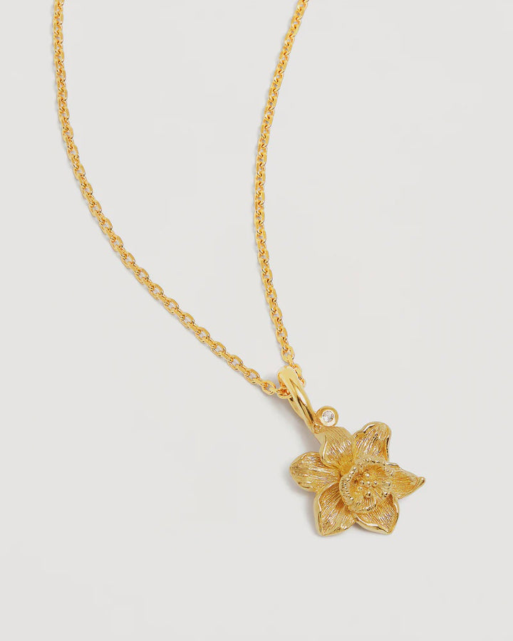By Charlotte 18k Gold Vermeil Birth Flower Necklace - Daffodil March