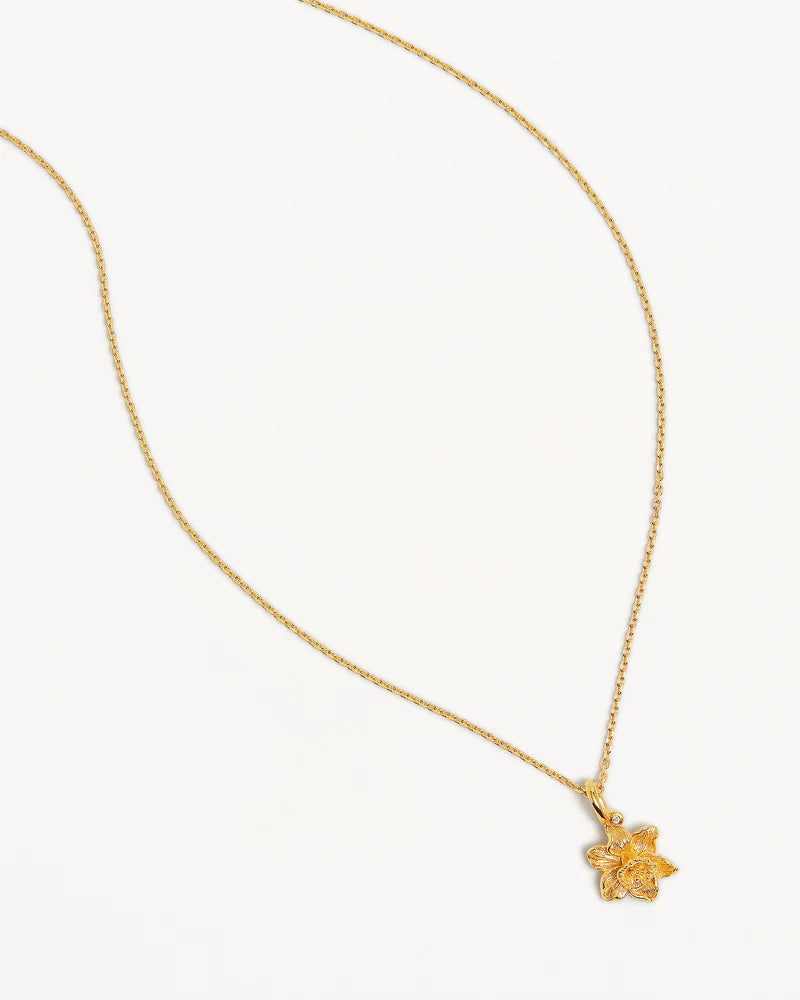 By Charlotte 18k Gold Vermeil Birth Flower Necklace - Daffodil March