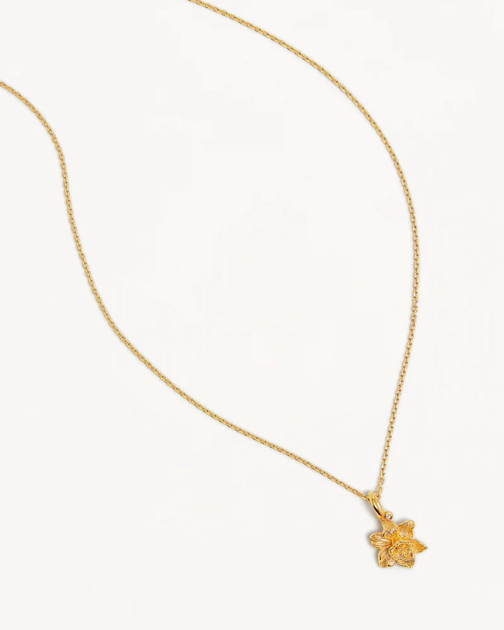 By Charlotte 18k Gold Vermeil Birth Flower Necklace - Daffodil March