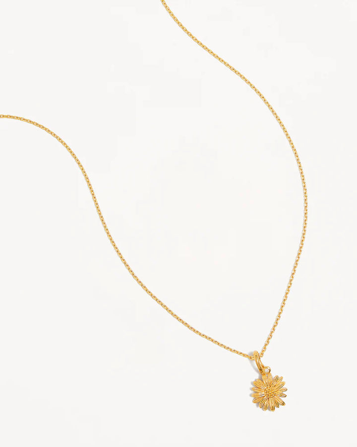 By Charlotte 18k Gold Vermeil Birth Flower Necklace - Daisy April