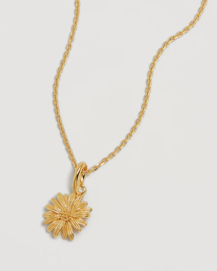 By Charlotte 18k Gold Vermeil Birth Flower Necklace - Daisy April