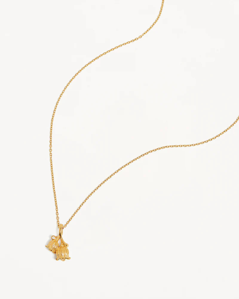 By Charlotte 18k Gold Vermeil Birth Flower Necklace - Lily Of The Valley May