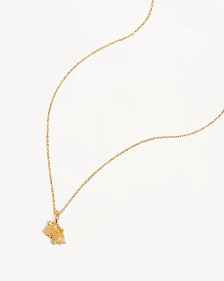 By Charlotte 18k Gold Vermeil Birth Flower Necklace - Lily Of The Valley May