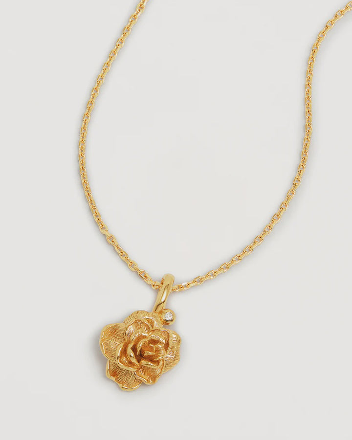 By Charlotte 18k Gold Vermeil Birth Flower Necklace - Rose June